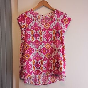 Christian Siriano Vibrant Pink and Orange Blouse